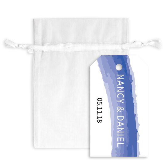 Watercolor Swash Hanging Gift Tags with Organza Bags